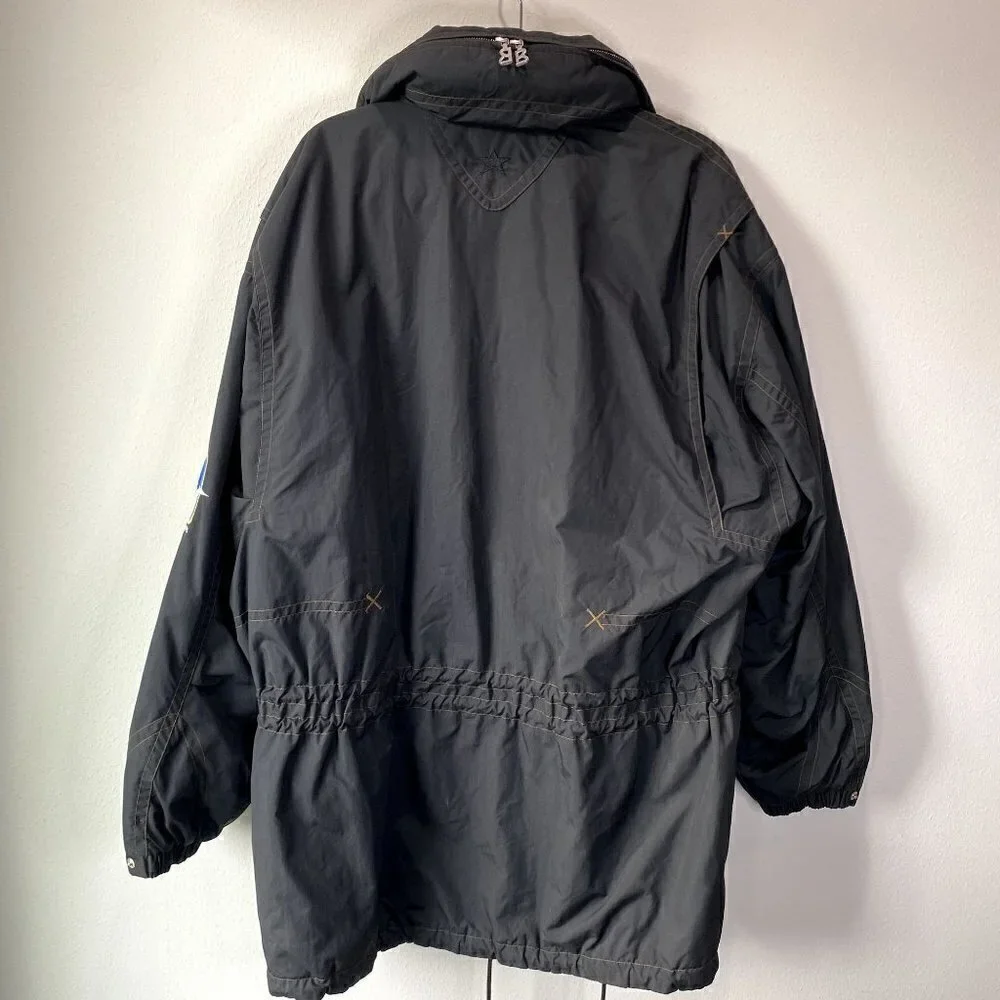 Bogner Vintage Hooded Ski Parka Jacket Black XXL